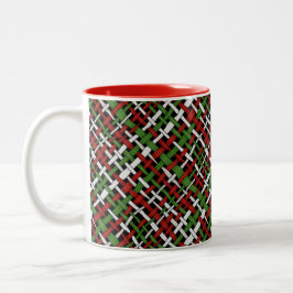Taza Bicolor Navidades Patrón Burlap Gráfico