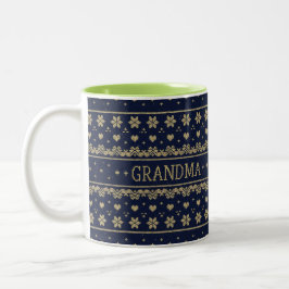 Taza Bicolor Navidades Patrón de Knit de sudor — Abuela