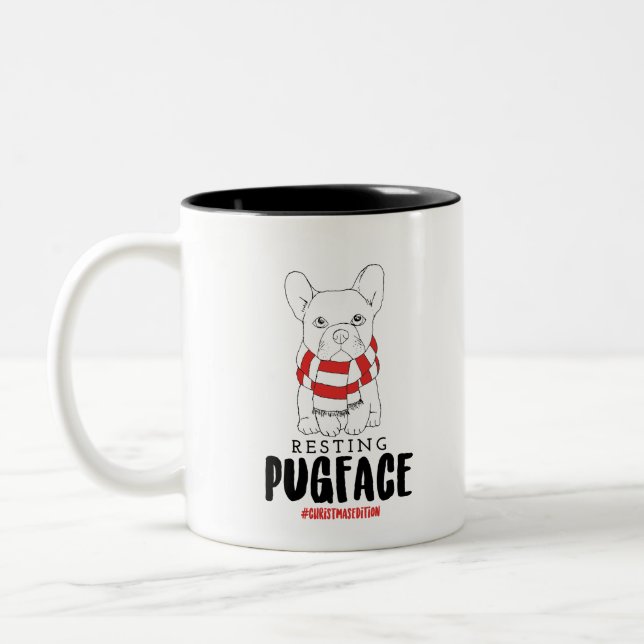 Taza Bicolor Navidades Perro Perro Perros Santa Perros Desangra (Izquierda)