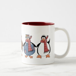 Taza Bicolor Navidades Pingüinos Mug