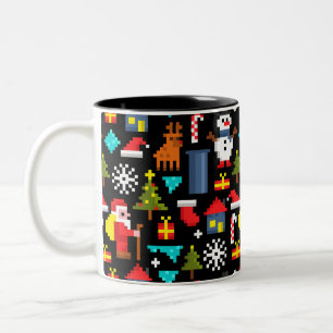Taza Bicolor Navidades Pixel