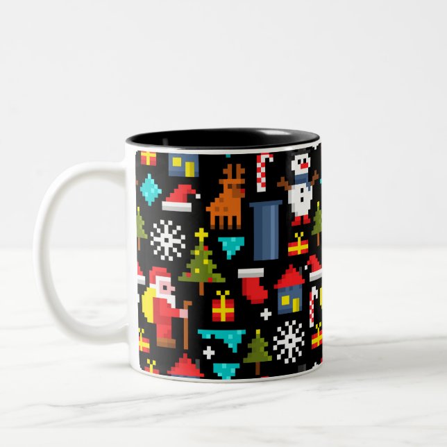 Taza Bicolor Navidades Pixel (Izquierda)
