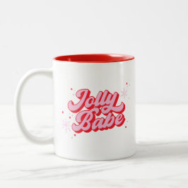 Taza Bicolor Navidades rosados de moda Jolly Babe Font