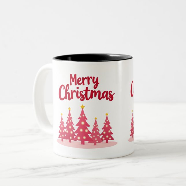 Taza Bicolor Navidades rosados de moda Vibes Holiday Mug (Anverso izquierdo)