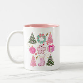 Taza Bicolor Navidades rosados de regalo a las mujeres eleganci
