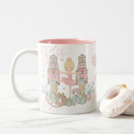 Taza Bicolor Navidades rosados del Ballet Nudista Pastel Rubor