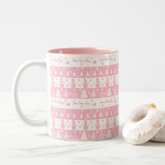 Taza Bicolor Navidades rosados lindo Regalos de invierno