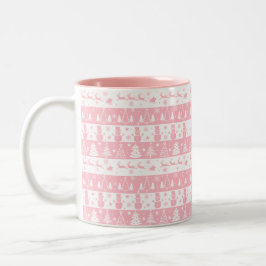 Taza Bicolor Navidades rosados lindo Regalos de invierno