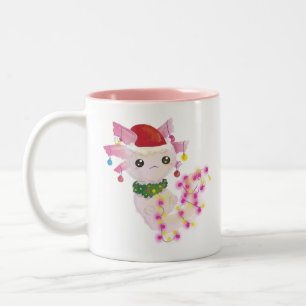 Taza Bicolor navidades santa axolotl