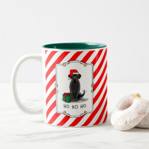 Taza Bicolor Navidades Santa Black Labrador Retriever Cute