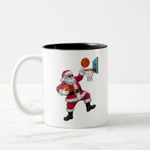Taza Bicolor Navidades Santa Claus celebrando navidades de balo