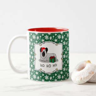 Taza Bicolor Navidades Santa Claus Gorra Skye Terrier (plata)