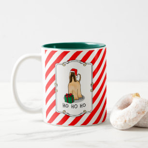 Taza Bicolor Navidades Santa Hat Perro perro hebilla afgana