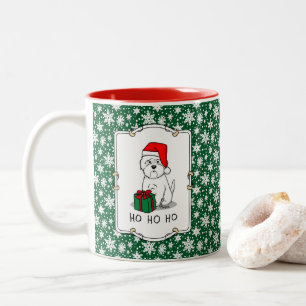 Taza Bicolor Navidades Santa West Highland White Terrier Westie