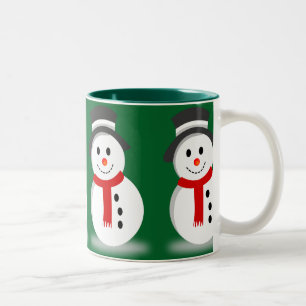 Taza Bicolor Navidades Snowman sonrientes