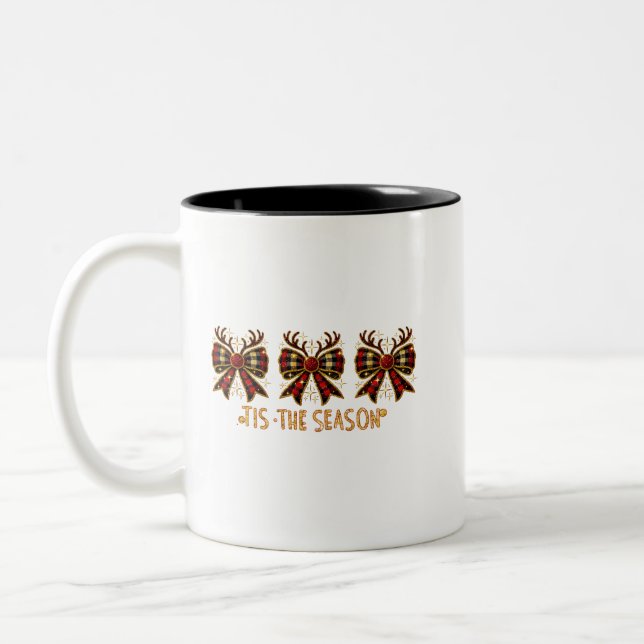 Taza Bicolor Navidades Sopla Arcos Rojos (Izquierda)