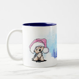 Taza Bicolor Navidades Terrier de KiniArt Yorkshire
