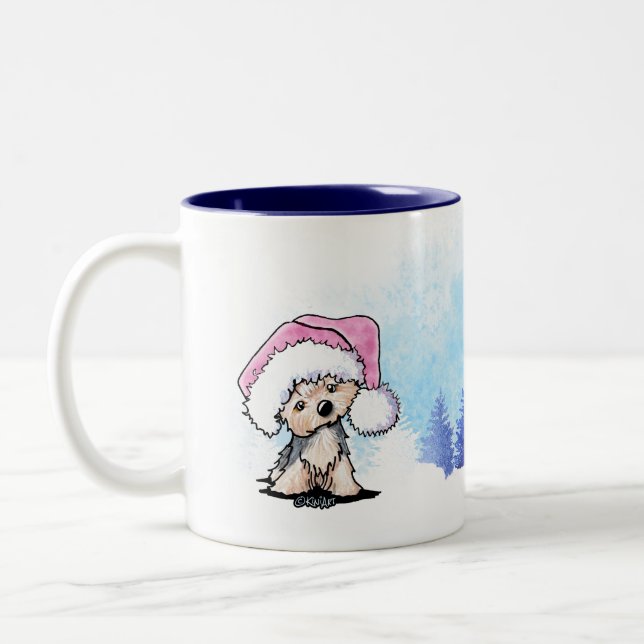Taza Bicolor Navidades Terrier de KiniArt Yorkshire (Izquierda)