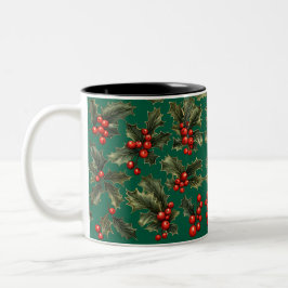 Taza Bicolor Navidades tradicionales Holly Accents
