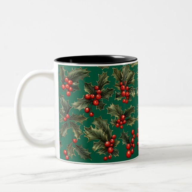 Taza Bicolor Navidades tradicionales Holly Accents (Izquierda)