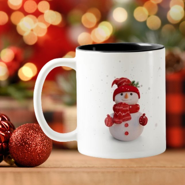 Taza Bicolor Navidades Tres Sowman Dimensional (Subido por el creador)