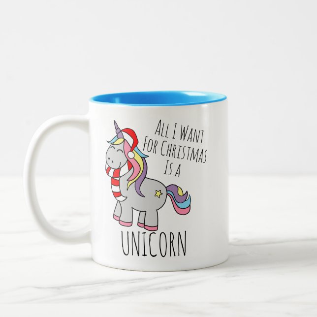Taza Bicolor Navidades Unicorn Mug (Izquierda)
