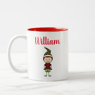 Taza Bicolor navidades vacaciones nombre personalizado café