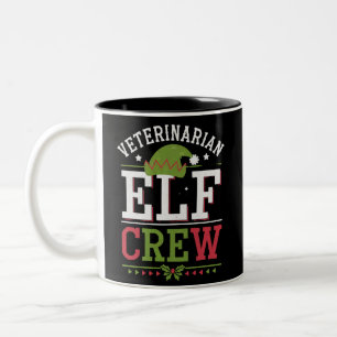Taza Bicolor Navidades Veterinarios Elf Técnico Veterinario