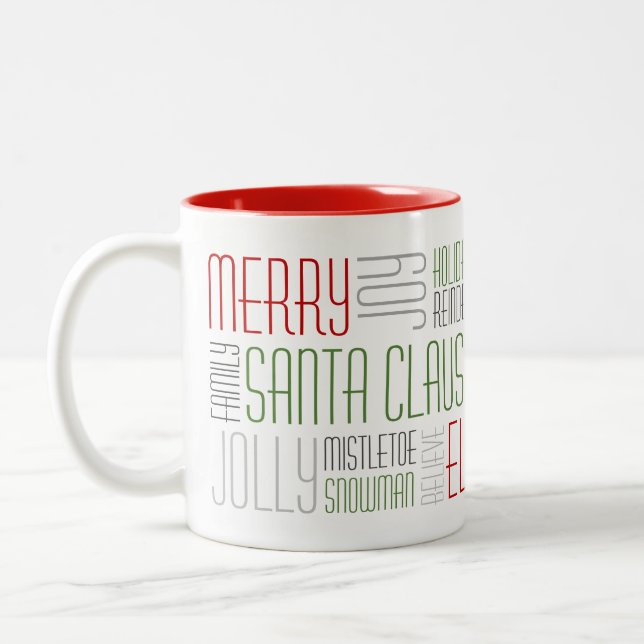 Taza Bicolor Navidades Words Mug - Holidayzfordayz (Izquierda)