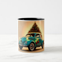 navidades y un coche vintage