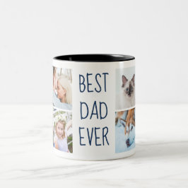 Taza Bicolor Navy Blue | Best DadEver Custom Photo Mug