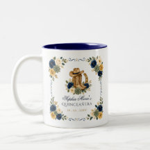 Navy Gold Western Caballo Floral Charra Quinceañer