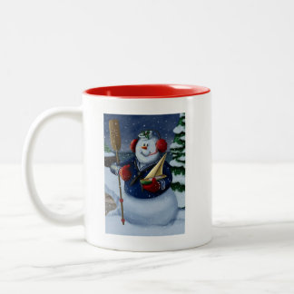 Taza Bicolor Navy Sailor Snowman Holiday Mug