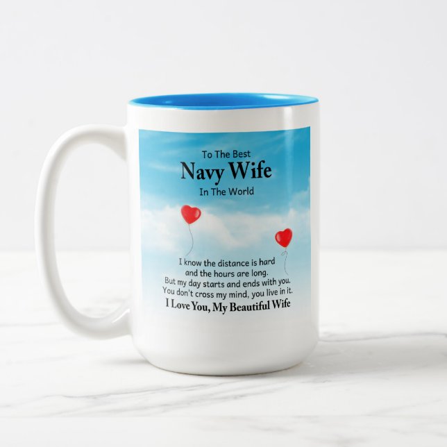 Taza Bicolor Navy Wife Coffee Mug (Izquierda)