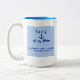 Taza Bicolor Navy Wife Coffee Mug
