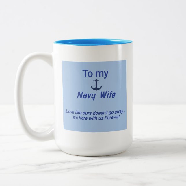 Taza Bicolor Navy Wife Coffee Mug (Izquierda)