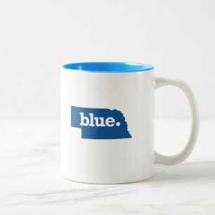 TAZA BICOLOR NEBRASKA ESTADO AZUL