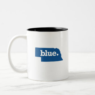 TAZA BICOLOR NEBRASKA ESTADO AZUL