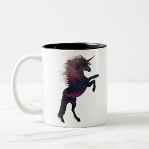 Taza Bicolor Nebulosa Espacial de Unicornio Mágico