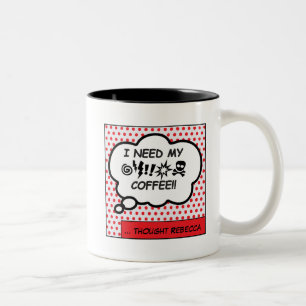 Taza Bicolor Necesito Mi Café
