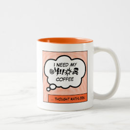 Taza Bicolor Necesito mi café de dos tonos para café Mug