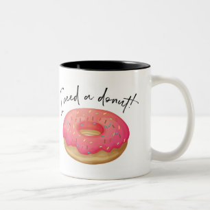 Taza Bicolor Necesito Un Donut