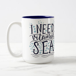 Taza Bicolor Necesito Vitamina Sea Mug