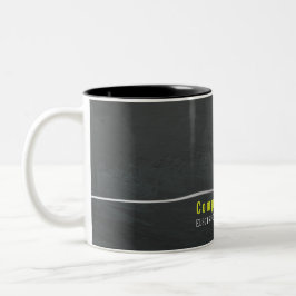 Taza Bicolor negocio eléctrico gris rústico del logotipo de la