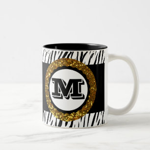 Taza Bicolor Negrita y sofisticada vida salvaje oro negro y bla