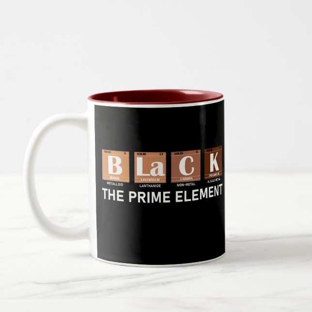 Taza Bicolor Negro El Elemento Prime (Izquierda)