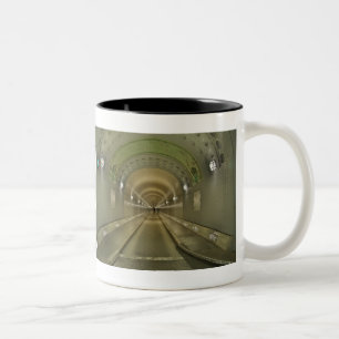 Taza bicolor negro Hamburgo Elbtunnel viejos