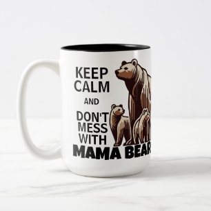 Taza Bicolor Negro no se mezcle con mamá oso oso bebé