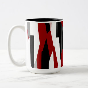Taza Bicolor Negro rojo y blanco