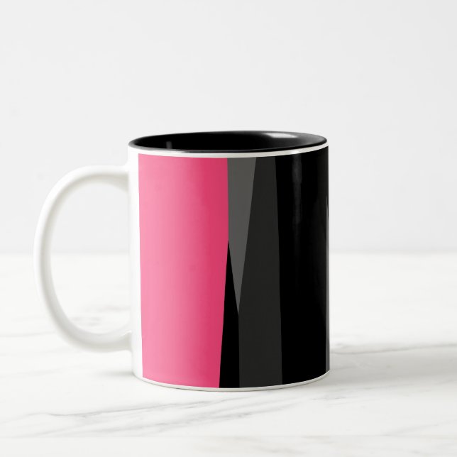 Taza Bicolor Negro rosa y gris (Izquierda)